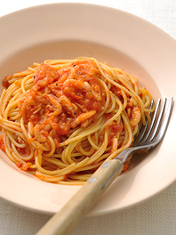 桜えびのトマトソーススパゲッティ 協会のパスタレシピ 日本パスタ協会